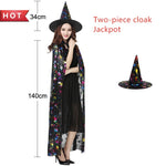 Halloween Witch Costume Witch  Wizard Cloak set Witch Cape and Hat