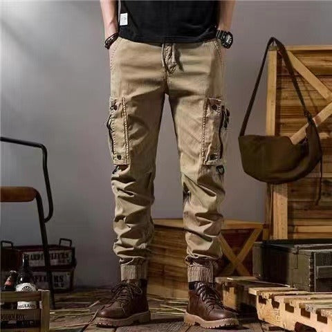 American Workwear Pants Men's Straight Functional Outdoor Tactics Casual Cargo Pants