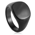 European And American Style Minimalist Titanium Steel Smooth Seal Ring for Men and Women