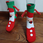 Medias de Navidad Autumn Winter Cotton Magnet Lodestone Hand Tube Socks