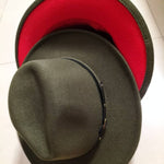 European And American Popular Woolen Top Color Matching Flat Brim Fedora Jazz Hat