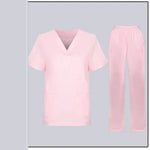 Femenina Uniforme uniforme Femenina Femenina Disfraz de enfermería V Cuello Top Pants Juego de uniformes de enfermería Scrubs para mujeres Masaje de trabajo de salón de belleza