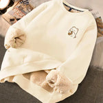 Autumn Winter Fleece-lined thick sweatshirt Pullover top for men