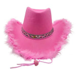 Trendy cowgirl hat Sequined Ribbon Upturned Eaves Raw Edge Denim Top Hat Pink Cowgirl Hat womens pink cowboy hat