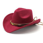 Ethnic Style Metal Feather Western Denim Top Hat Cowboy hat