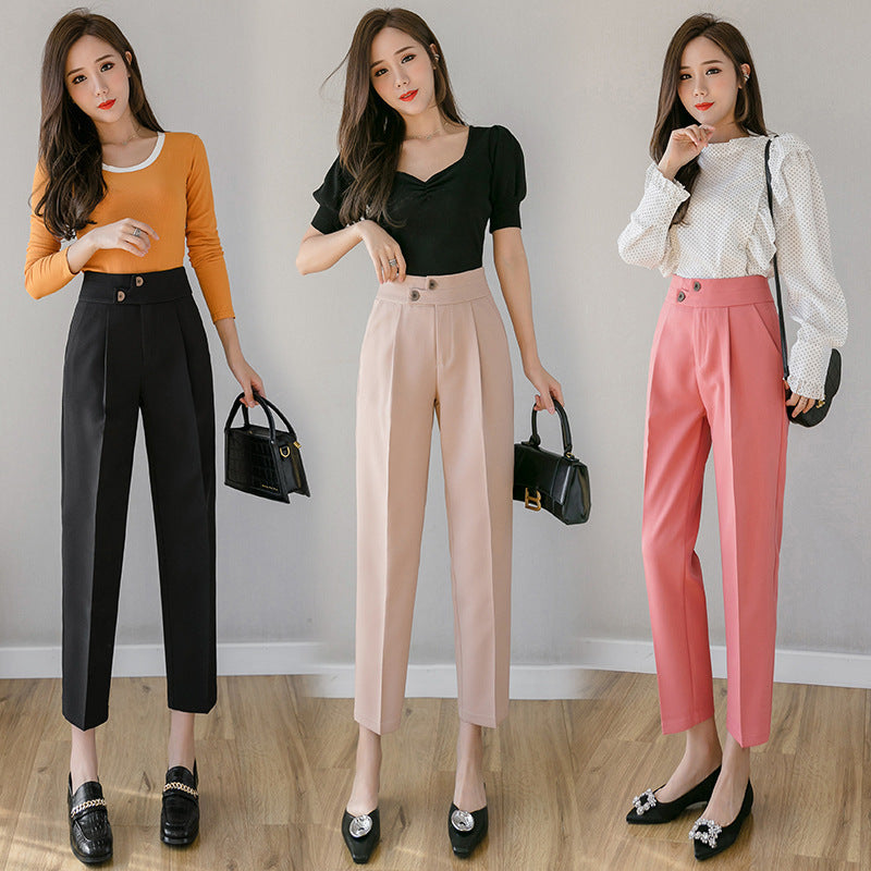 Tapered Trousers Women's Slim Harem Suit Trousers