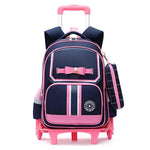 Primary School Children Burden-relieving Trolley Backpack Lunch Box Bag for Kids