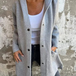 Fall Casual Single Breasted Hooded Cashmere Cardigan Jacket for women