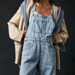 Casual  Loose Denim Overalls Street Jeans Jumper Pant Denim Jumper for Women