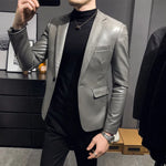 Slim Trend Fashion Brand Simple Leather Jacket Jacket Men