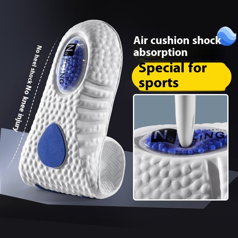 New Sport Insoles For Shoes High Elasticity Triple Shock Absorbing Sole Pad PU Memory Foam Air-cushion Super Soft Sneakers Soles