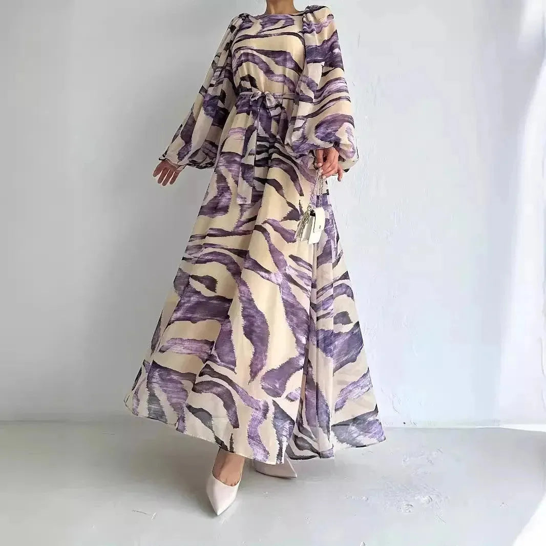 Robe maxi à maman imprimée élégante