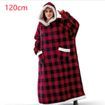 Fleece Oversized Hoodie Blanket Winter Warm Home Clothes Women Men Oversized Pullover With Pockets