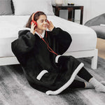 Fleece Oversized Hoodie Blanket Winter Warm Home Clothes Women Men Oversized Pullover With Pockets