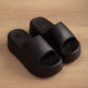7cm High Heel Flat Slippers Summer Solid Color Non-slip Floor Home Shoes Outdoor Garden Slippers For Women - EX-STOCK CANADA