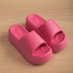 7cm High Heel Flat Slippers Summer Solid Color Non-slip Floor Home Shoes Outdoor Garden Slippers For Women - EX-STOCK CANADA