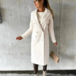 Ropa de trabajo de abrigo de invierno de moda elegante para damas largas blazer overcoat