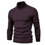 Men's Plain Slim Pullover Polo Sweatshirt Turtleneck Sweater Winter Casual Tops Men