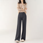 High Waist Casual All-match Knitted Mop Trousers Thickened