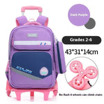 Portable Burden Alleviation Bull Wheel Trolley Schoolbag Bookbag for Boy and Girl