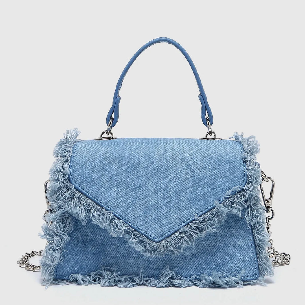 Borsa da nappa retrò in denim mini borsa in denim