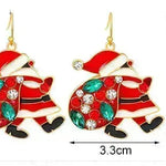 Pendientes personalizados y lindos de Santa Claus con coloridos rehinestones insenden la moda de los pendientes de Navidad para mujeres joyas