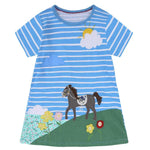 Casual Girls' Skirt gown  Cartoon Printed Cotton Dress for kids