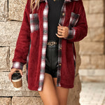 Plaid Woolen Coat Fashion Lapel Single-breasted Mid-length Coat Women's Clothing