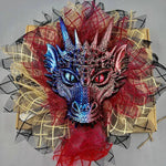 Halloween Full Full Dragon Mask Decoration Decoration Decoration Wreath