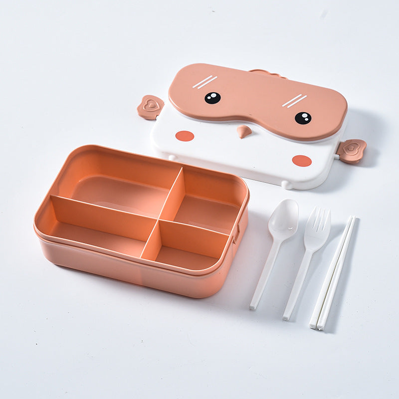 صندوق غداء محمول من البلاستيك PP بينتو لطيف على شكل رسوم كرتونية للأطفال