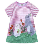 Casual Girls' Skirt gown  Cartoon Printed Cotton Dress for kids