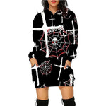 Halloween estampado de sudadera larga con bolsillos suéter de manga larga mujeres mujeres