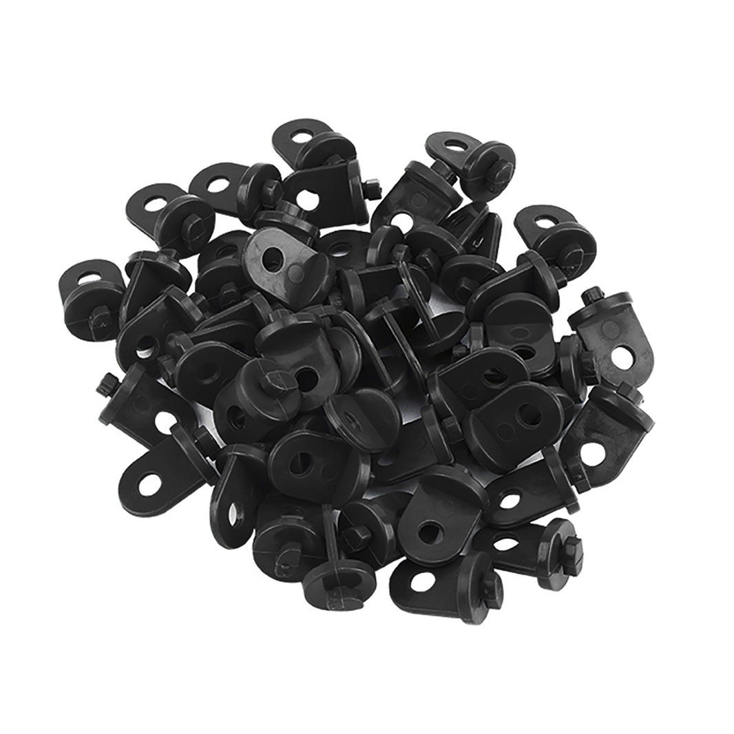 50 PCS Plastic Greenhouse Hook Plant Flower Hanger (Black)