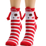 Medias de Navidad Autumn Winter Cotton Magnet Lodestone Hand Tube Socks