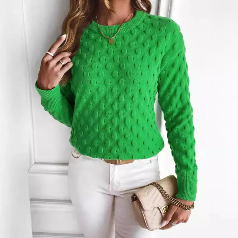 Pullover Round Neck Long Sleeves Knitwear Cashmere sweater Top women