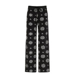 Snowflake Casual Straight Leg  trouser Pants For Women