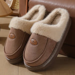 Winter Plush Slippers For Men Casual All-match Warm Suede House Shoes Indoor Non-slip Floor Bedroom Slipper