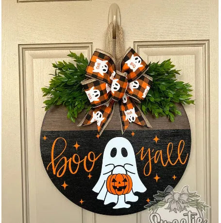 Buy New Halloween White Ghost BOO Doorplate Decoration Pendant