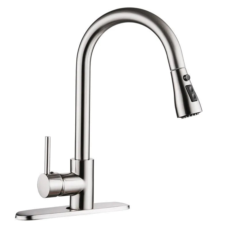 Stainless Steel Brushed Kitchen Sink Faucet with Sprayer