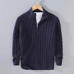 Winter Half Zip Knitted Pullover Sweater for Men