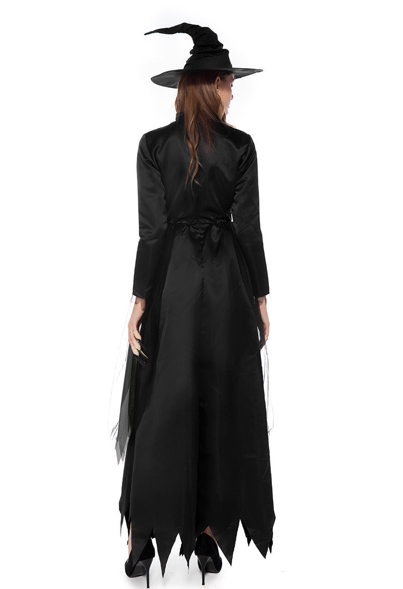 Buy Halloween Fashion Black Witch Costume Suit Black with long dress and Hat