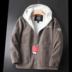 Men Winter Plus Size Men's Brushed Fleece Quarter Zipper Hoodie Sweatshirt Pullover