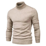 Men's Plain Slim Pullover Polo Sweatshirt Turtleneck Sweater Winter Casual Tops Men