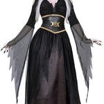 Dark Vampire Witch long black dress witch Halloween Party COSPLAY Costume