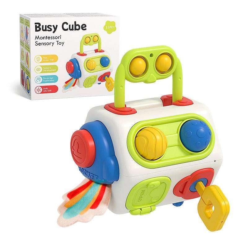 9 In 1 Busy Cube Baby & Toddler Montessori Sensory Toy - EX-STOCK CANADA