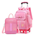 Primary School Children Burden-relieving Trolley Backpack Lunch Box Bag for Kids