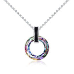 925 Silver Circle Crystal Pendant Necklace for Women Girls - EX-STOCK CANADA