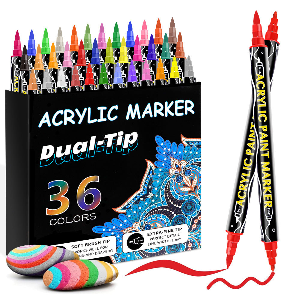 Acrylmarker Stift Doppelköpfig stapelbarer Pinselpinselpinsel und Highlighter