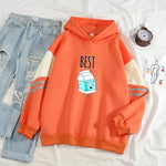 Color Matching Hoodie sweatshirt Top Pullover