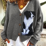 Christmas Abstract Printing Casual Cloak Coat Cardigan Sweater